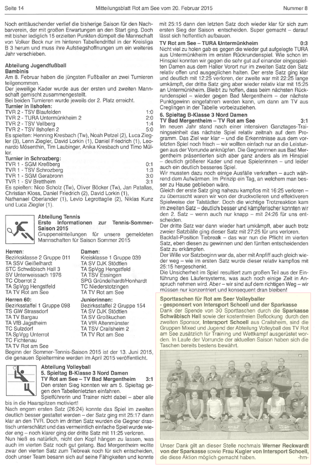 TVR-Volleyball-Sportaschen für die Mannschaft